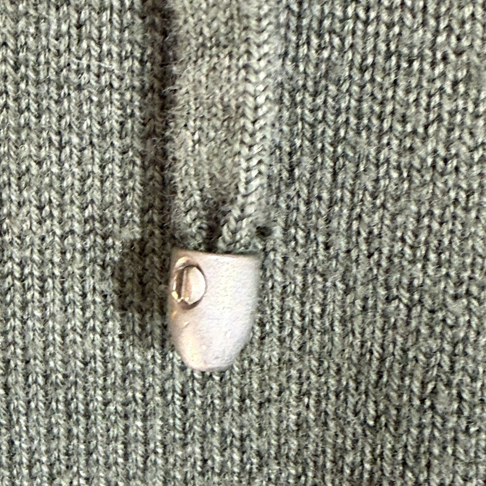 Banana Republic Cropped Hoodie Jacket Olive Green 3/4 Sleeve Size Small - Picture 6 of 9